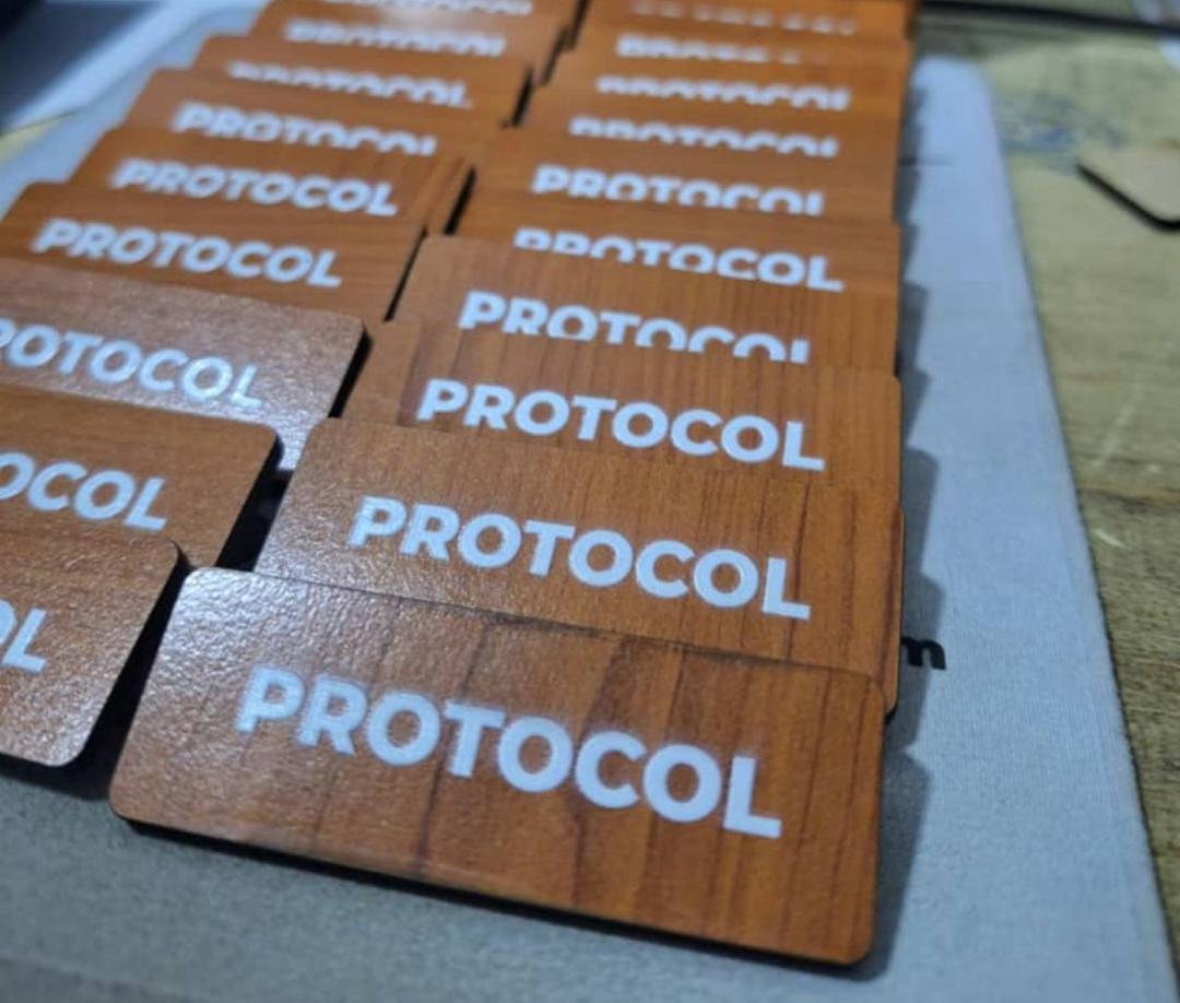 Laser-Cut Wooden Badges